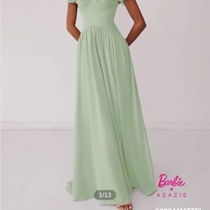 Barbie Women's Light Green Maxi Dress